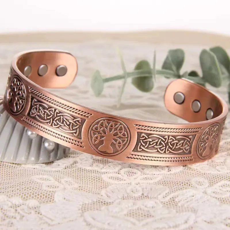 Powerful Magnet Copper Life Tree Bracelet | Adjustable Copper Jewelry