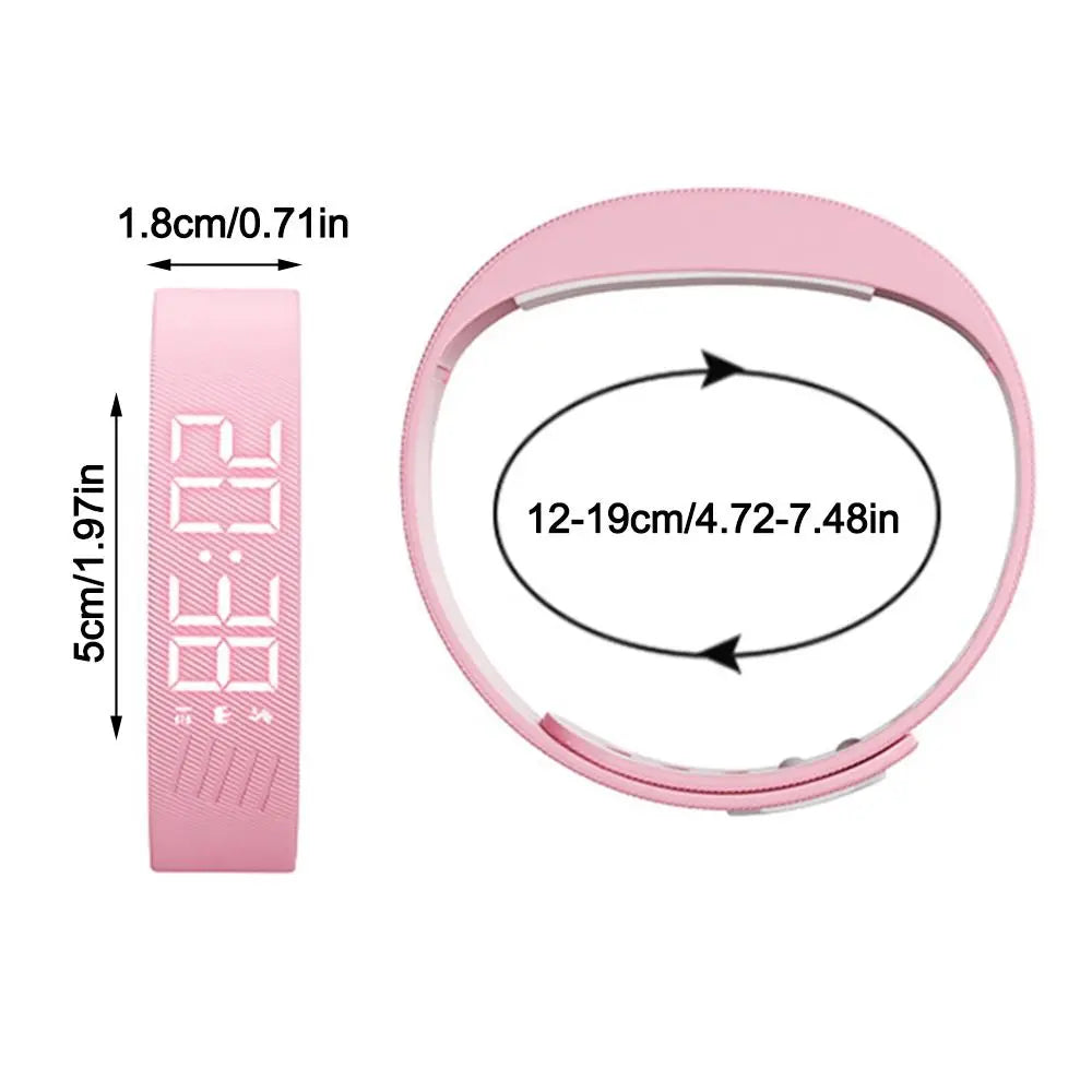 Adjustable Silicone Snooze-proof LED Alarm Clock Bracelet