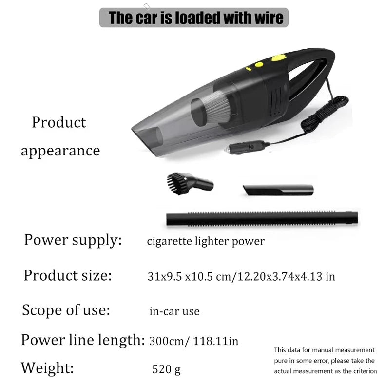 Portable Car Vacuum Cleaner | Effortless Cleaning for Your Vehicle