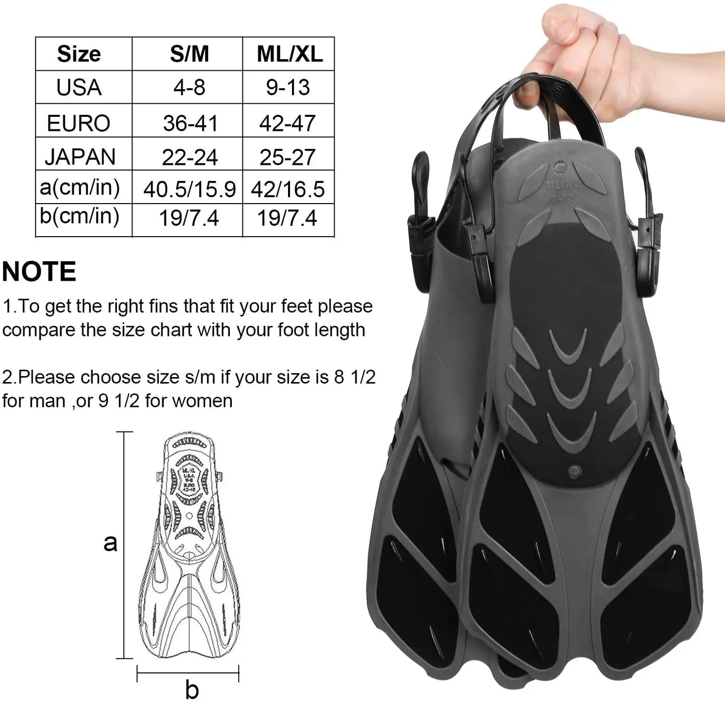 5PCS Snorkeling Set | Dive Mask, Snorkel & Adjustable Fins