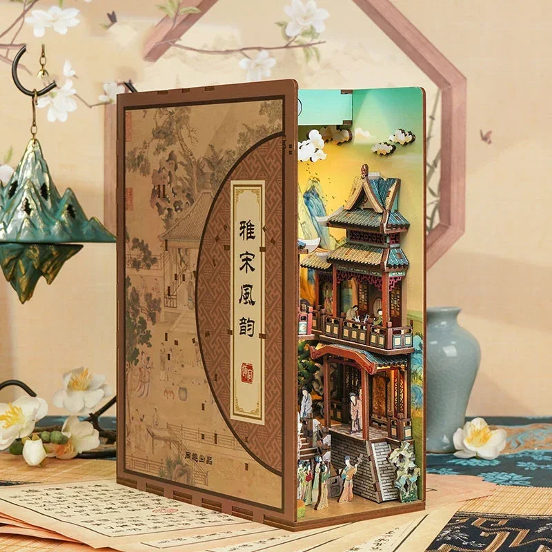 Kits insertables de estantería de madera para rincones de lectura (DIY) | Decoración miniatura creativa