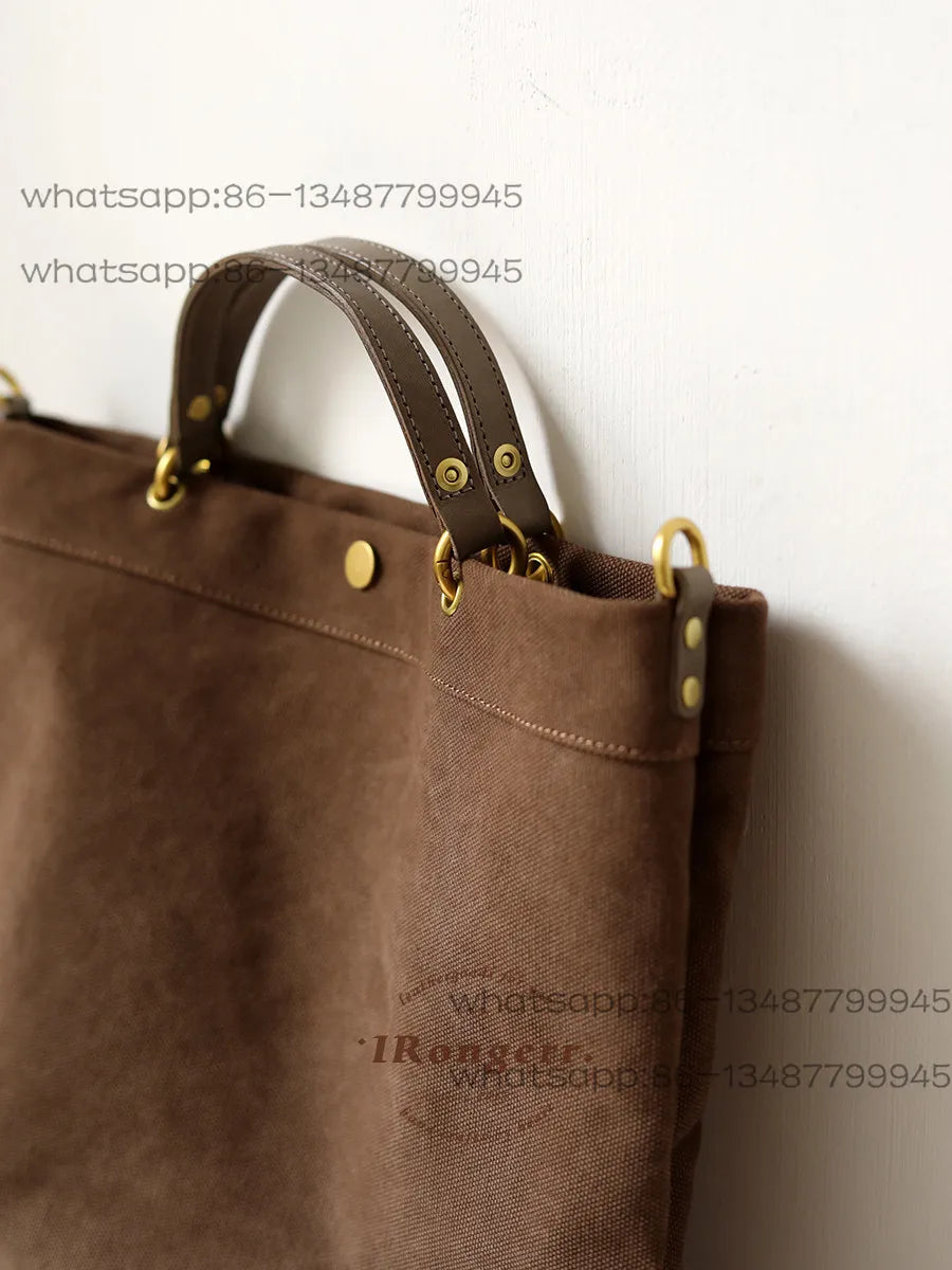 Vintage Canvas Tote Bag | Large Capacity Commuter Handbag