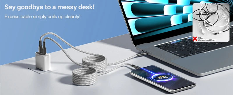 Magnetic Braided USB Type-C Car Charging Cable - 6A Data Transfer