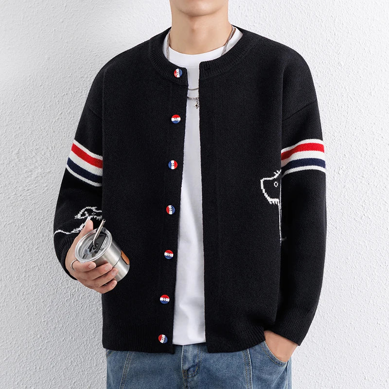 Men's Knitted Cardigan Jacket | Stylish Autumn Winter Sweater