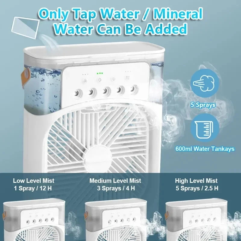 3-in-1 Portable Air Conditioner & Fan | Humidifier & Night Light