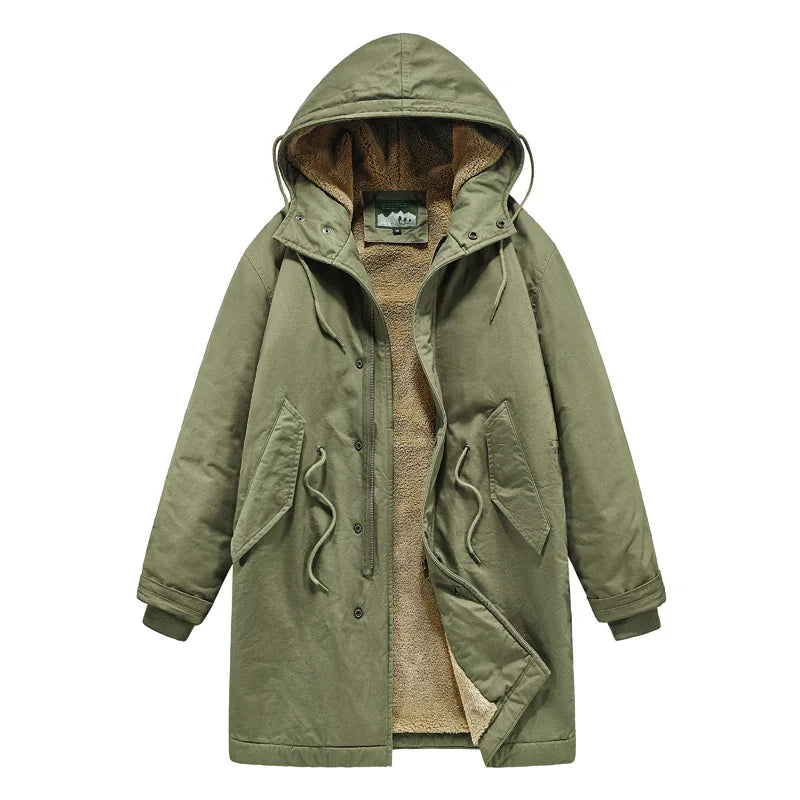Men's Retro M51 Mid-Length Windbreaker Parka with Hood | Fall/Winter