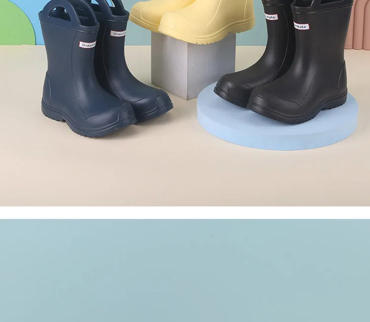 New Children Baby Rain Boots Lightweight Rubber Plastic Rain Boots Boy Girl Kids Rain Shoes Waterproof Garden Shoes Rainy Days