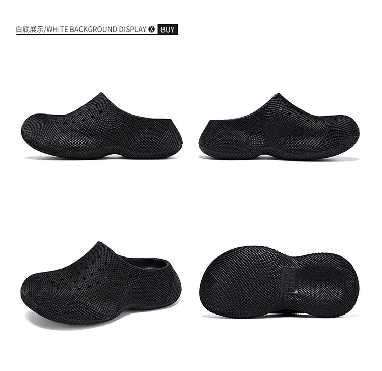 Generic Closed Toe Clogs 3d Printed Thick Sole Non Slip Soft Cushion Casual Summer Outdoor Slippers For Men Women Couple