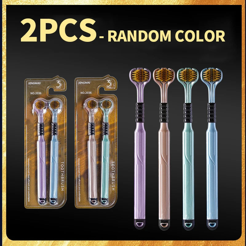 4PCS/2PCS/1PC - Three sided soft bristled toothbrush - Adult household cleaning and gingival protection advanced toothbrush