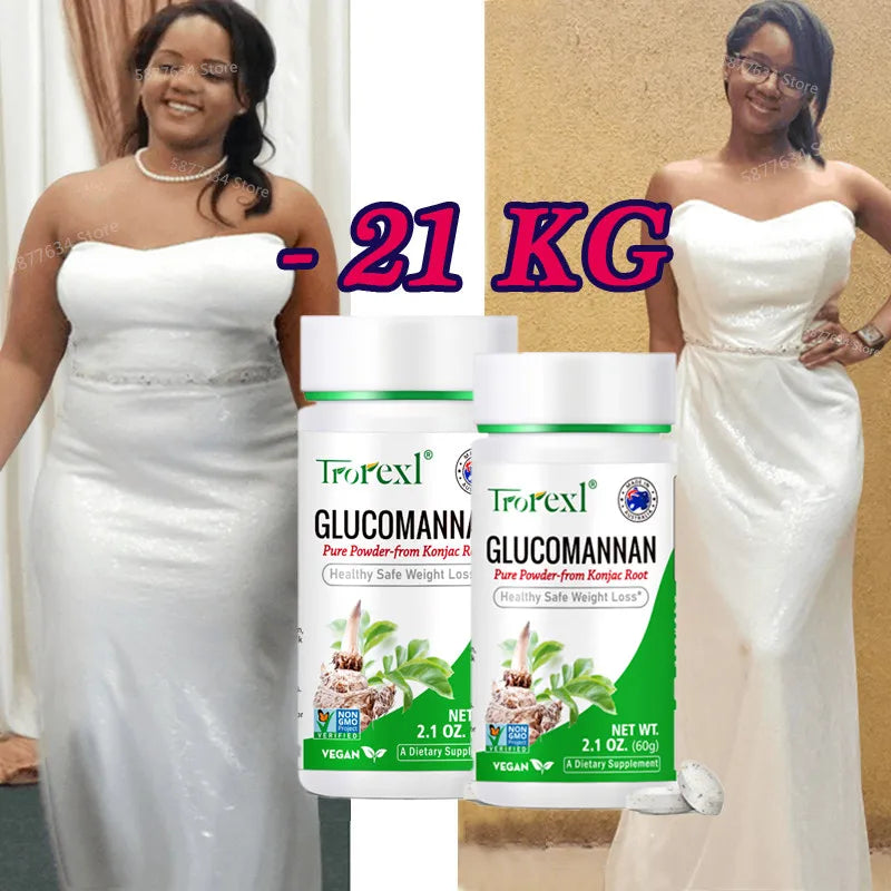 100 PCS Glucomannan Powder for Effective Weight Loss | Vegan & Gluten Free