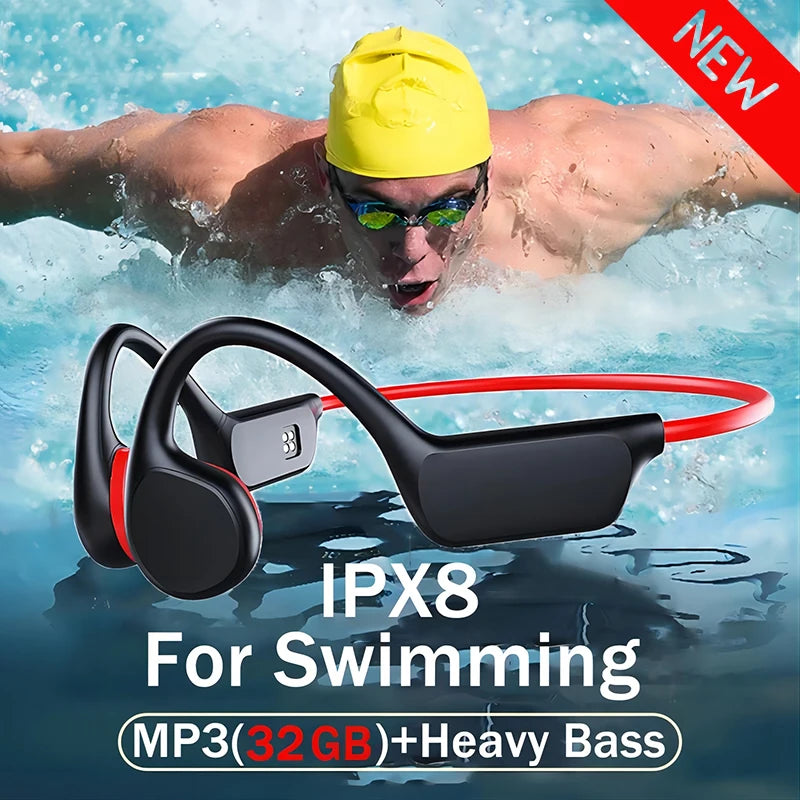 IPX8 Waterproof Bone Conduction Headphones | Perfect for Swimming