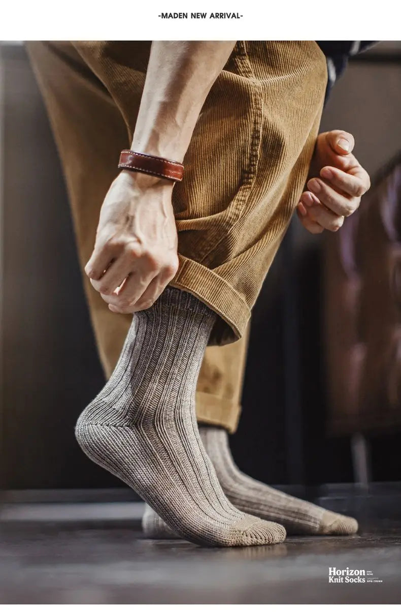 Men's 3-Pack Vintage Wool Blend Socks | Cozy Thermal Comfort