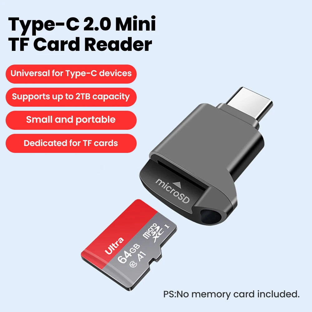 Type-C Mini TF Card Reader | Versatile External Storage Solution