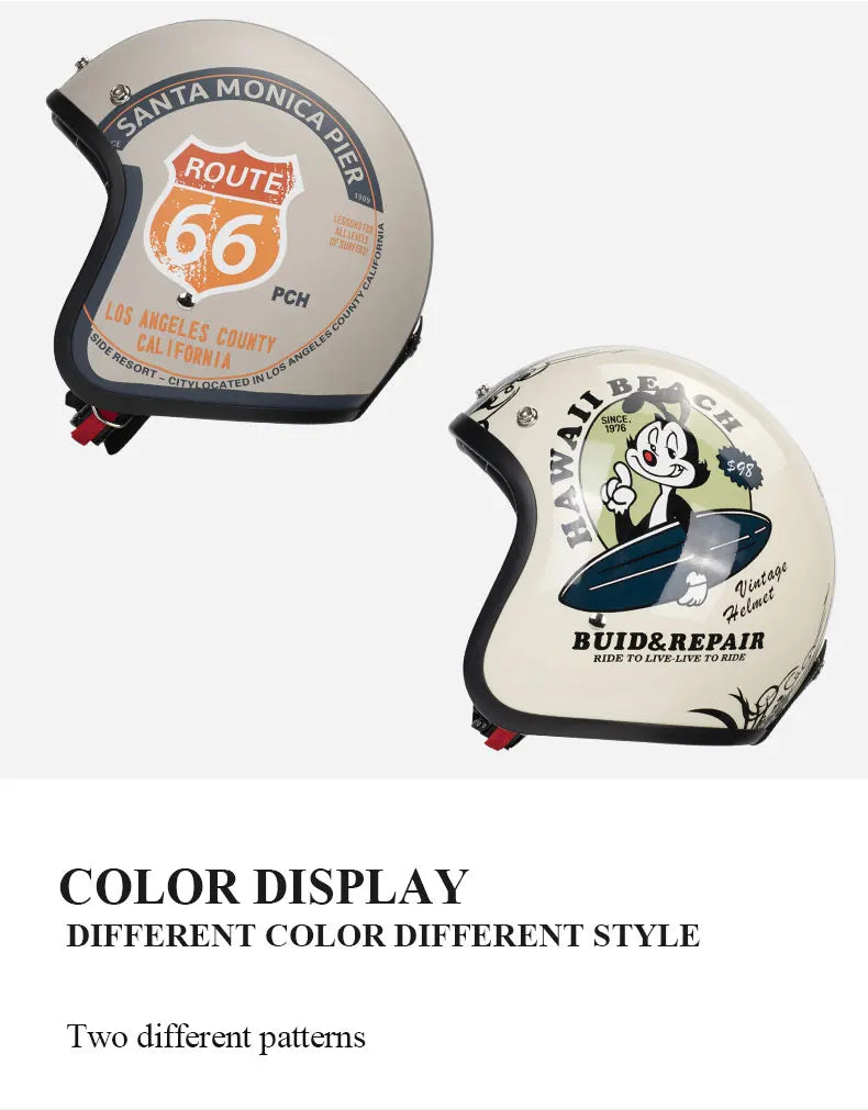 DOT Approved Vintage Motorcycle Helmet | Open Face Riding Gear