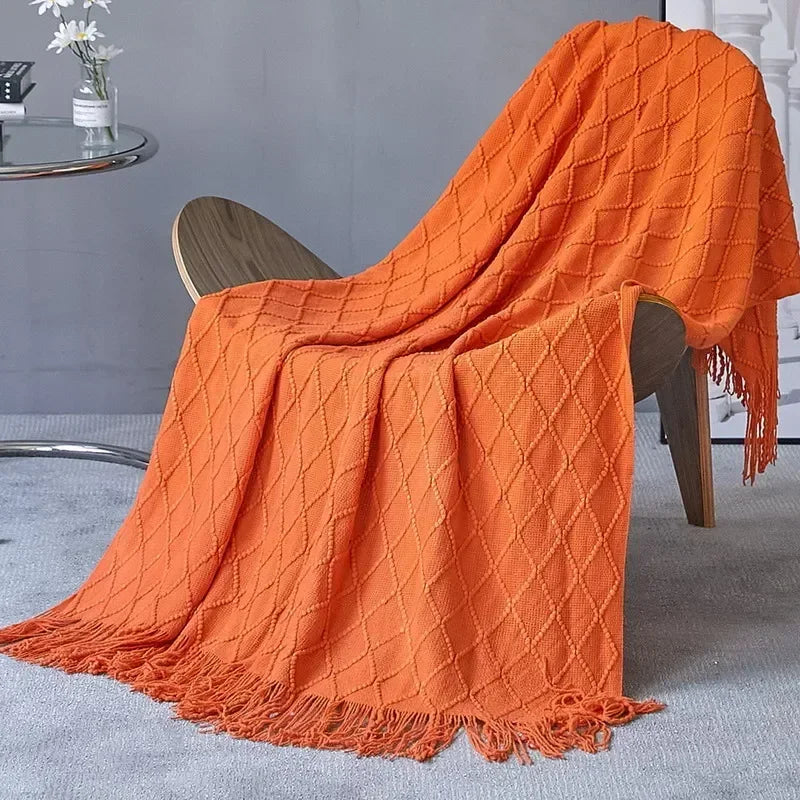 Soft Knitted Shawl Blanket | Cozy Travel & Home Essential