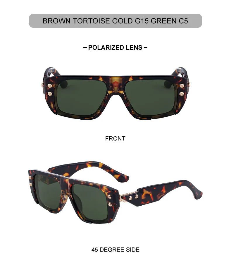 Polarized Steampunk Square Sunglasses for Men | Trendy Fashion Eyewear