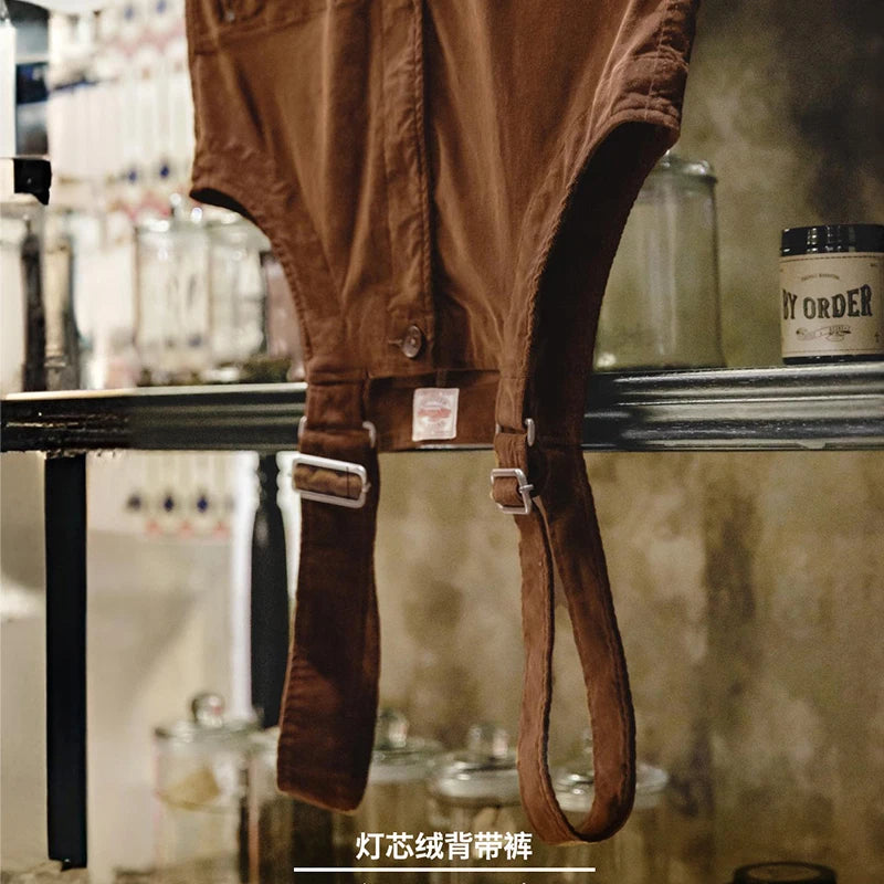 Men's Retro Corduroy Overalls | Adjustable Suspender Jumpsuit