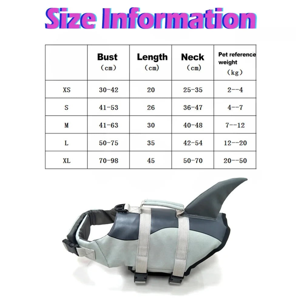 Pet Dog Life Vest Summer Shark Mermaid Pet Life Jacket Dog Clothes Harness Dogs Swimwear Pets Swimming Suit Funny Cute Dog Costu