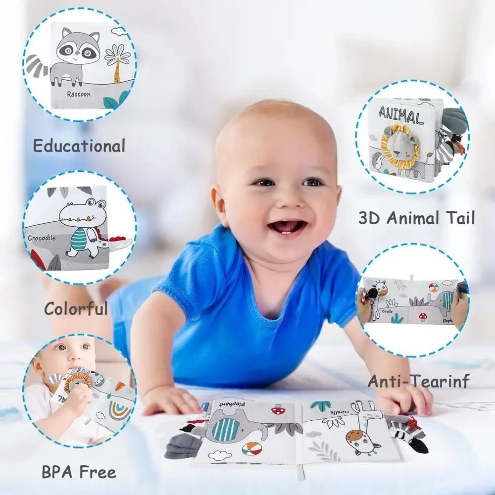 Soft Baby Cloth Animal Book | Engaging Sensory Learning Toy