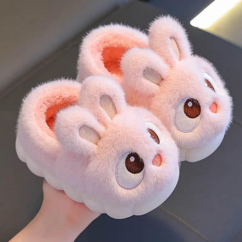 Kids Cute Rabbit Plush Slippers | Warm Winter House Shoes