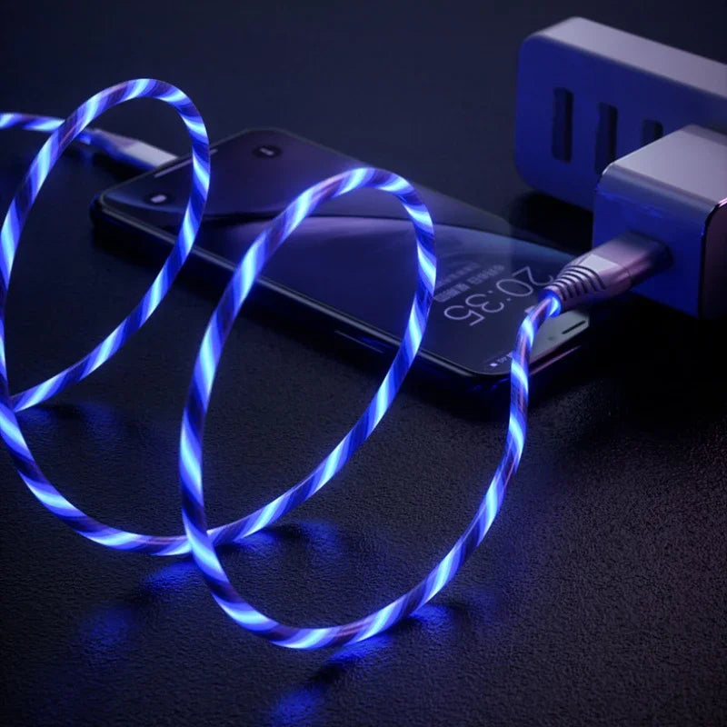 Glowing LED Fast Charging Data Cord | Type C & Micro USB Cable