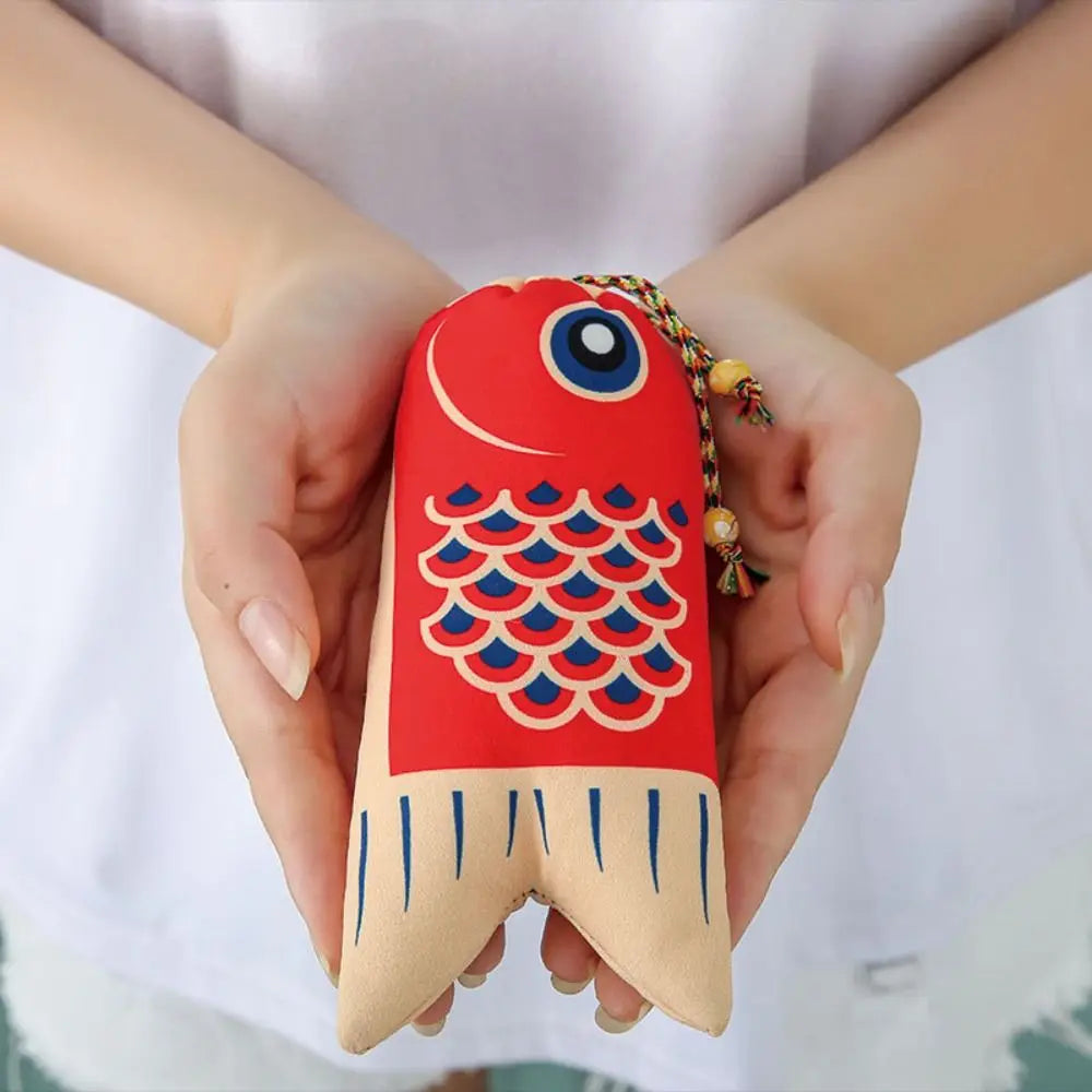 Koi Carp Blessing Bag | Japanese Style Ethnic Jewelry Pouch