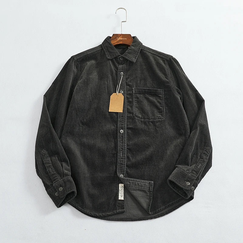 Men's Chunky Corduroy Long Sleeve Shirt | Stylish Autumn Essential