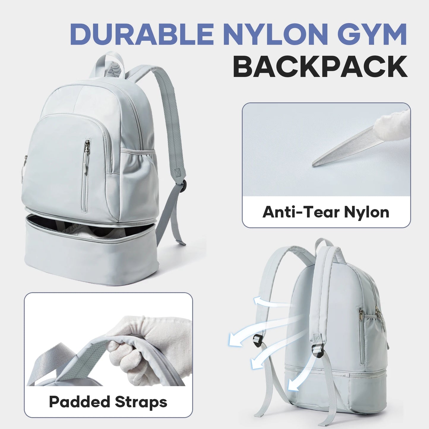 Versatile Sports Backpack | Waterproof Travel Bag with Shoe Compartment