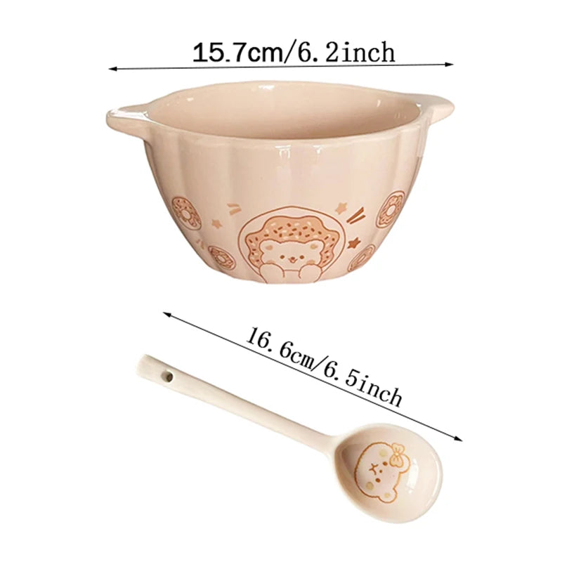 Cute Pumpkin-Shaped Ceramic Bowl Set | Perfect for Salads and Soups