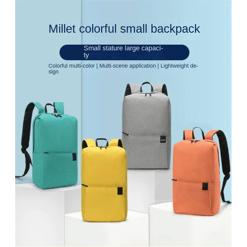 Solid color backpack colorful outdoor student bag small backpack travel bag training class school bag