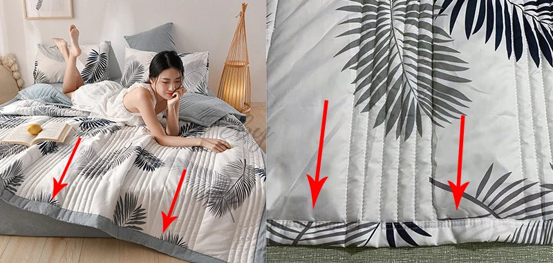 Quilted Spring Summer Quilt | Soft Comfortable Queen Size Blanket