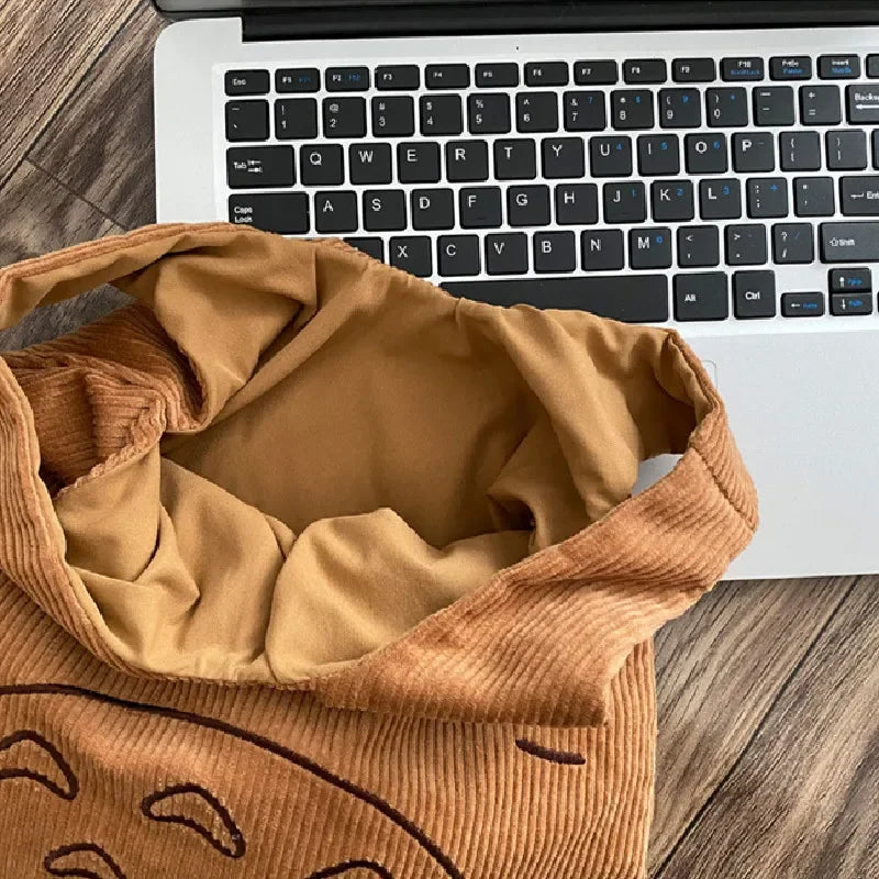 Women's Corduroy Shoulder Bag | Trendy Large Capacity Purse