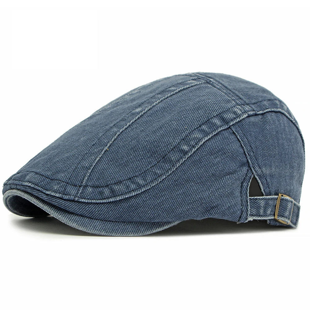 Unisex Adjustable Denim Beret Hat | Stylish Artist Cap