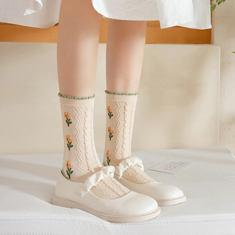 Cute Cartoon Frilly Socks for Women | Sweet Japanese Style