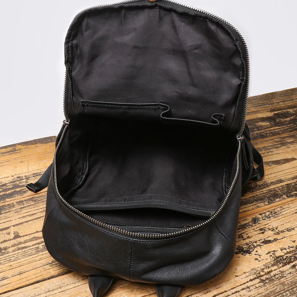 Men's Genuine Leather Double-Shoulder Backpack | Large Laptop Travel Bag