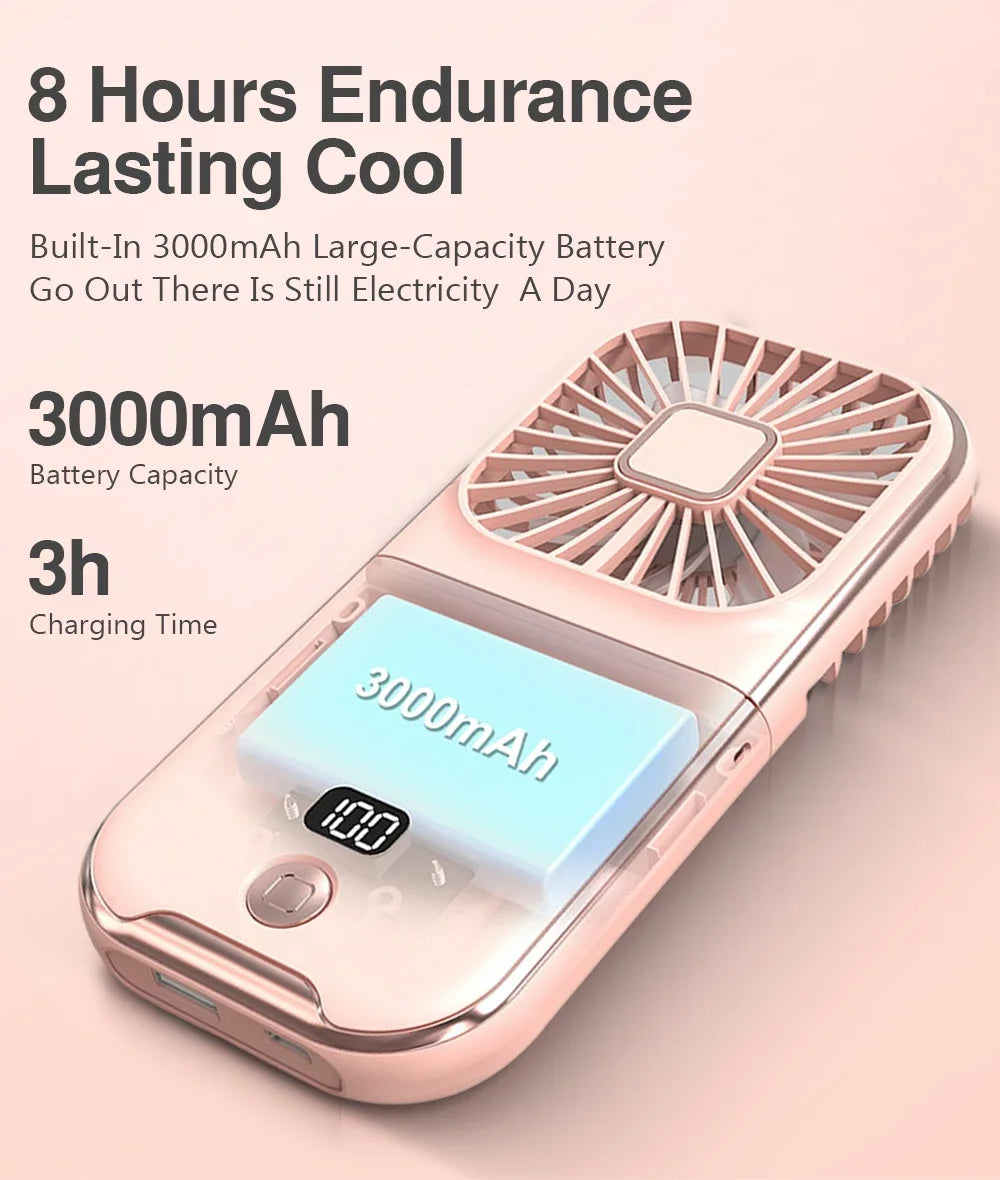 Adjustable USB Rechargeable Mini Neck Fan | Quiet Cooling Comfort