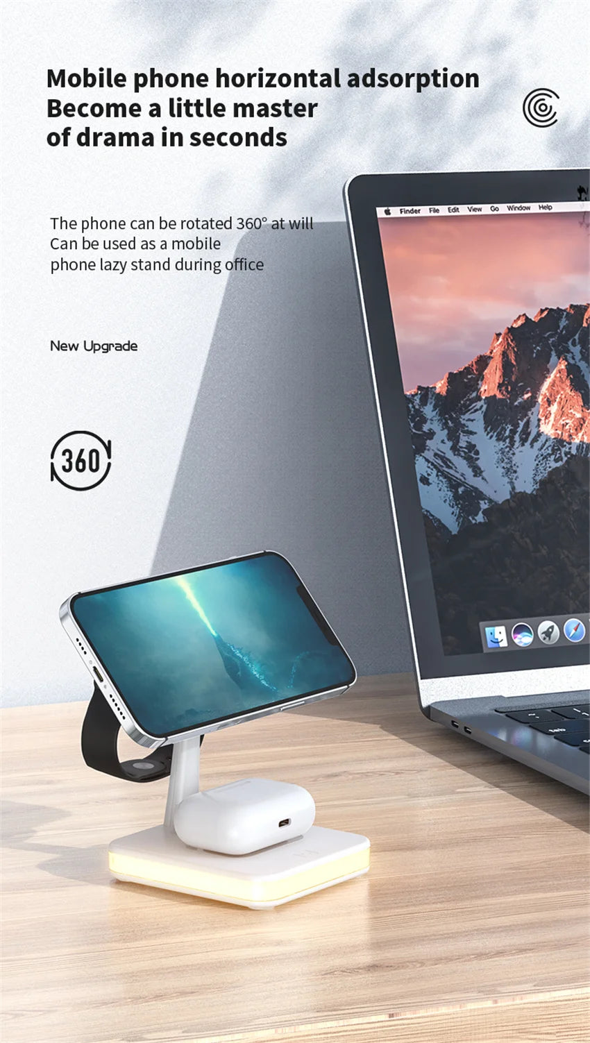 3 in 1 Magnetic Wireless Charger | Fast Charging Dock Station