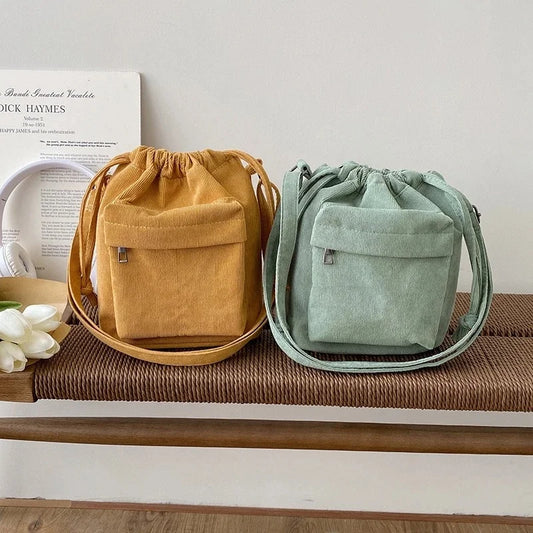 Casual Women's Drawstring Bucket Shoulder Bag | Stylish & Versatile