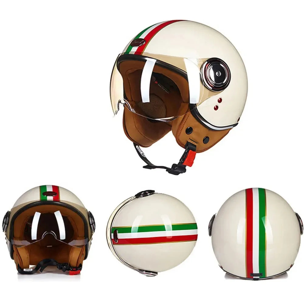 Vintage Open Face Motorcycle Helmet | Retro Style Protection Gear