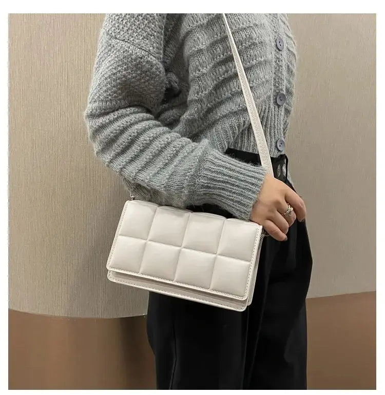 Bolso de hombro elegante de cuero sintético para mujer | Bolso de mano cruzado chic