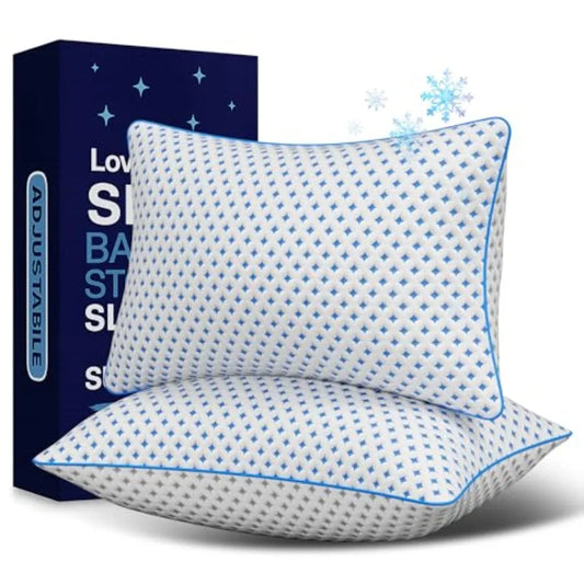 Almohadas de Espuma Viscoelástica Refrescantes y de Altura Ajustable | Juego de 2 King Size