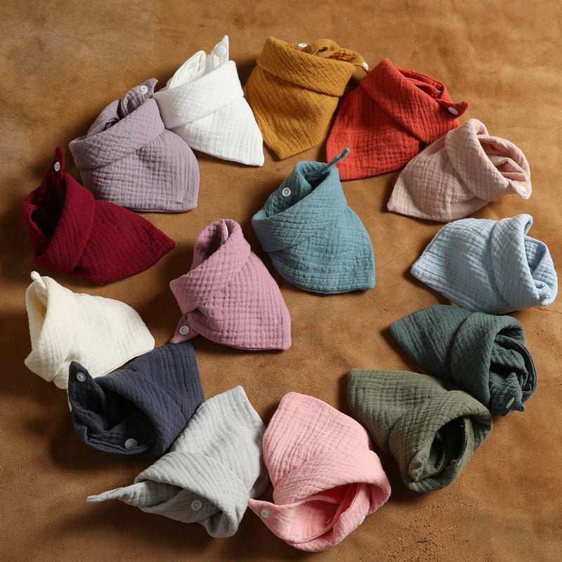 5 Pcs Baby Feeding Drool Bibs | Soft Cotton Bandana Bibs