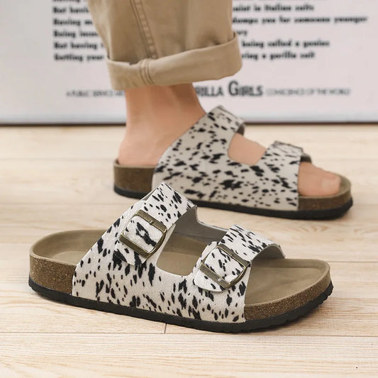 Summer Bestseller Cork Men's Flip-flops | Anti-slip Leopard Print Sandals