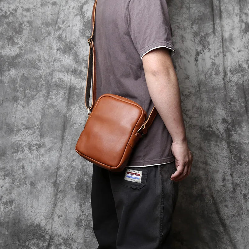 Bandolera de cuero genuino para hombre | Elegante y duradera