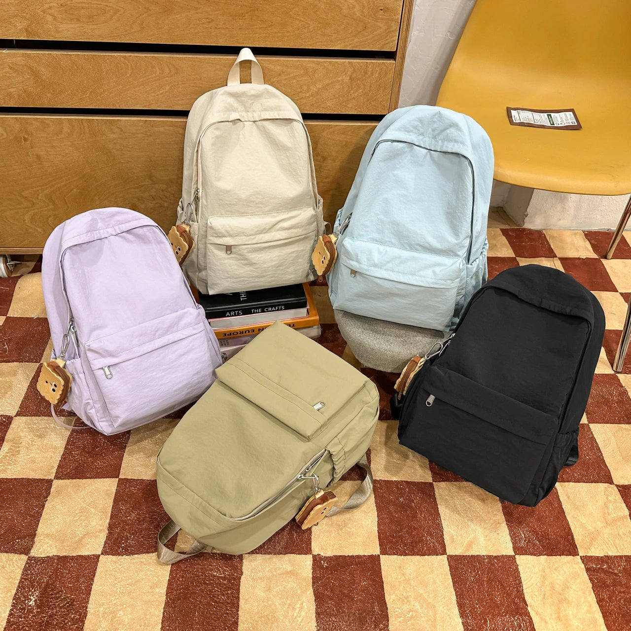 Versatile Solid Color Backpack | Large Capacity Daily Use