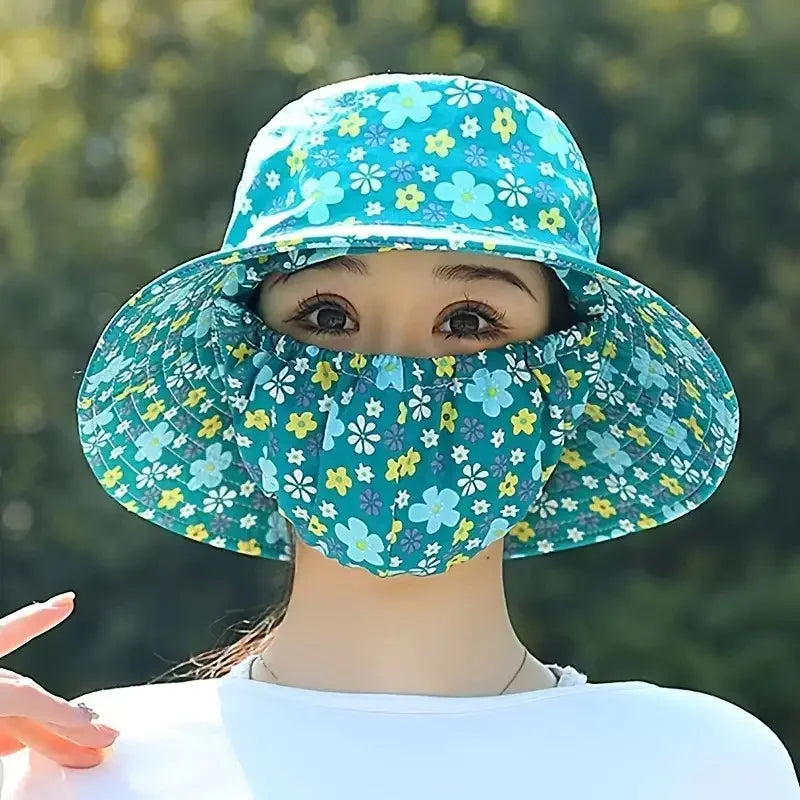 Breathable Windproof UV Protection Sun Hat with Face Mask