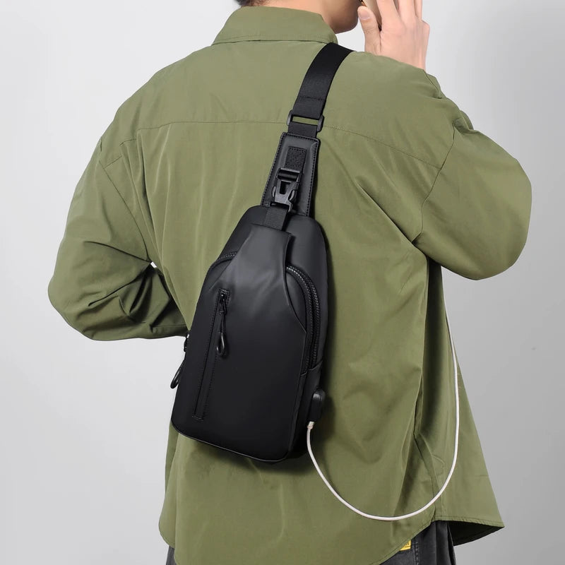 Multifunctional Chest Bag for Men | Cross Body with USB Charging