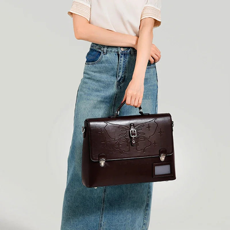 Stylish Cowhide Women's Backpack | Large Capacity Leather Bag