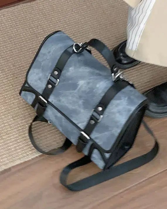 Chic Women's Preppy Backpack | Trendy Leather Handle Schoolbag