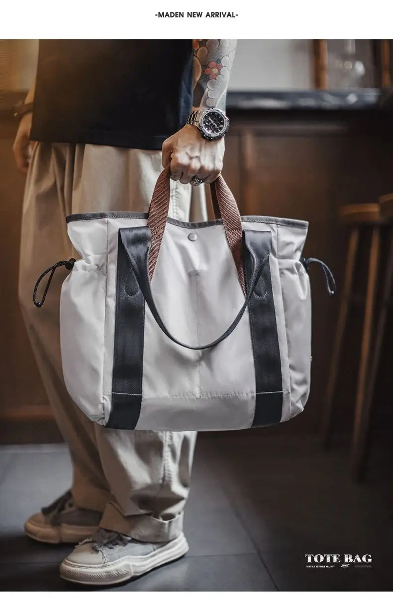 Vintage Waterproof Tote Bag for Men | Large Capacity Commuter Bag